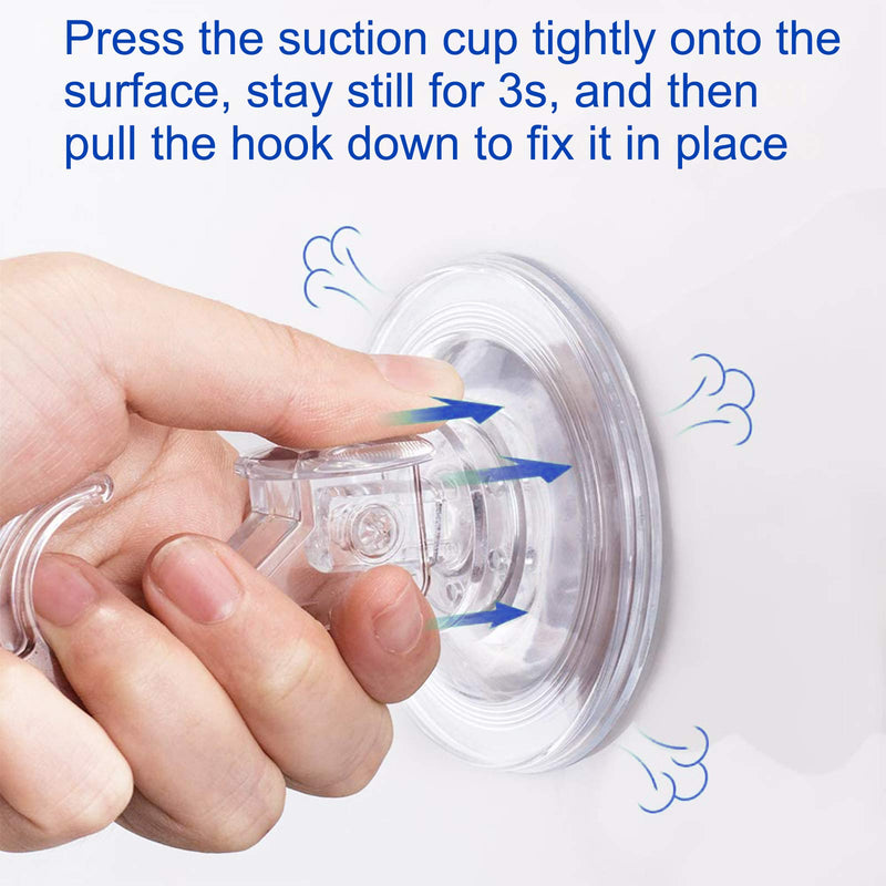 [Australia] - Suction Hooks,WOVTE 4 Packs Powerful Push and Lock Vacuum Multi-Purpose Suction Hanger Heavy Duty Max Holding 3KG for Bathroom,Kitchen Hanging Suction 