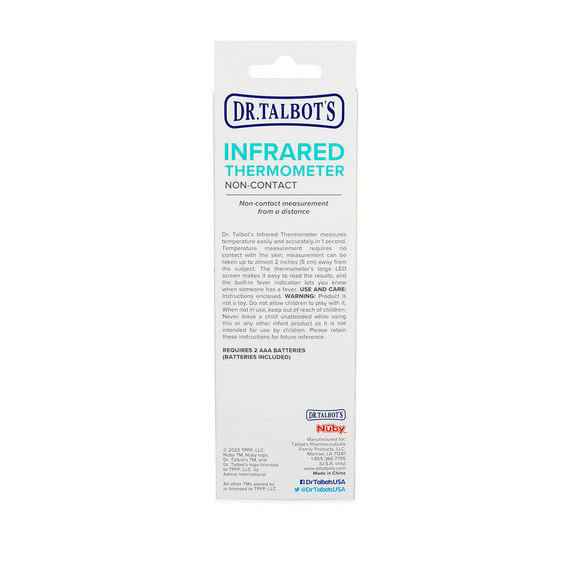 [Australia] - Dr. Talbot's Non-Contact Acrylic Infrared Thermometer with Led Screen, Fever Warning Indicator, Accurate 1 S Reading for Baby, Kids, Adults, Black 