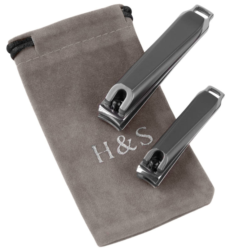 [Australia] - H&S Nail Clippers Set 2 Pcs Nail Cutter Set Fingernails Toenails Clippers Kit for Men Women Thick Nails 