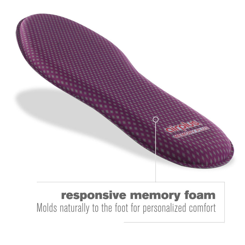 [Australia] - Airplus Memory Comfort Shoe Insoles with Memory Foam for Pressure Relief, Women's, Size 5-11 Women's Size 5-11 