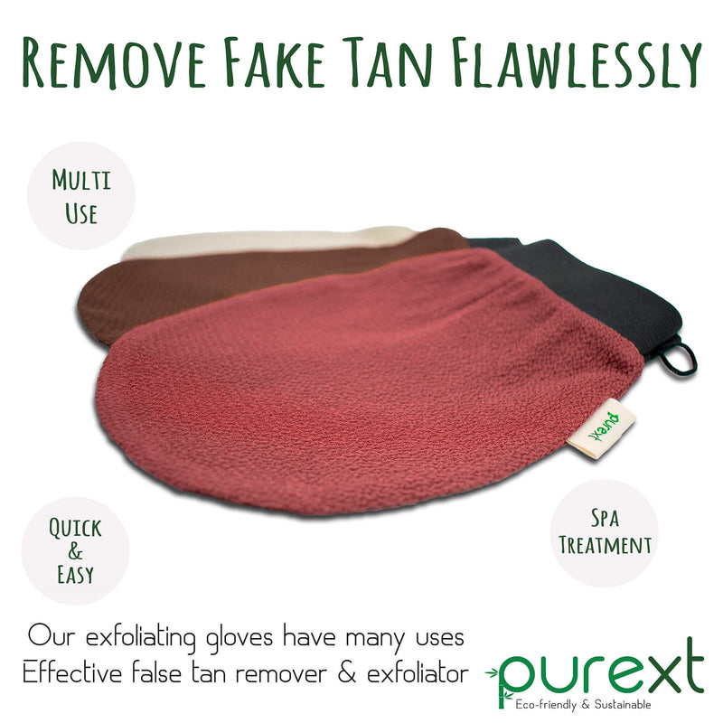 [Australia] - PureXT 3 Exfoliating Gloves - Kessa Hammam Body Scrubber - Fake Tan Remover Exfoliator Mitts (Mixed) 