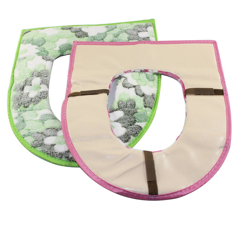 [Australia] - Dianoo Plush Toilet Seat Covers, Bathroom Soft Warm Washable Toilet Seat Cover Cushion, 2PCS (the colors will be sent at random) 