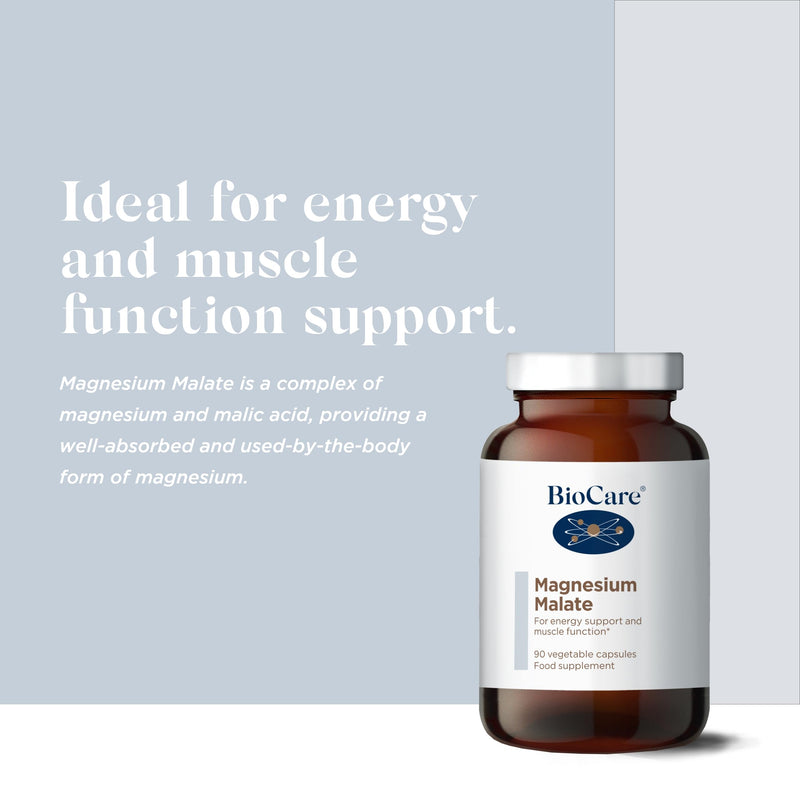 [Australia] - BioCare Magnesium Malate | Provides A Complex of Malic Acid and Magnesium for Energy Support and Muscle Function | Suitable for Vegetarians and Vegans - 90 Capsules 