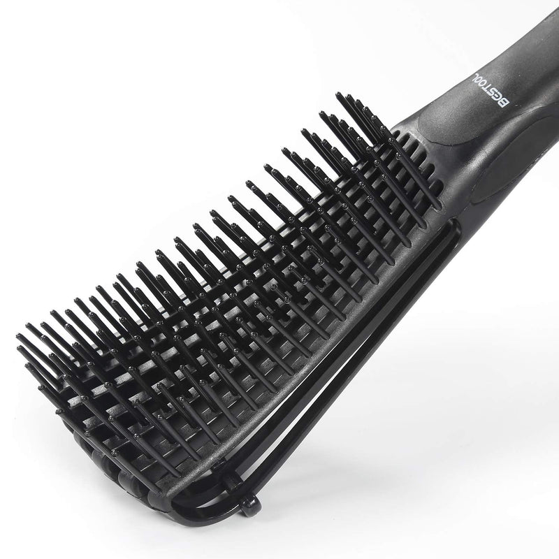 [Australia] - BESTOOL Detangling Brush for Black Natural Hair, Detangler Brush for Natural Black Hair Curly Hair Afro 3/4abc Texture, Faster and Easier Detangle Wet or Dry Hair with No Pain (Black) 