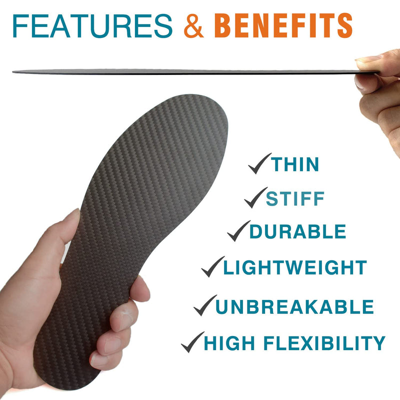 [Australia] - 1 Pair Carbon Fiber Insole for Turf Toe,Morton Toe,Foot Fractures,Arthritis,Hallux Rigidus and Limitus. Rigid Orthotic Shoe Inserts for Pain Relief & Injury Recovery 27.5cm 27.5cm,Fit Women's Size 12, Men's 11 