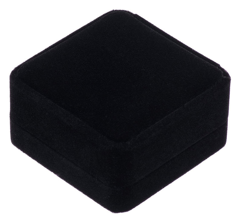 [Australia] - Giftop Small Dark Classic Velvet Cufflink Box Case (Black) Black 