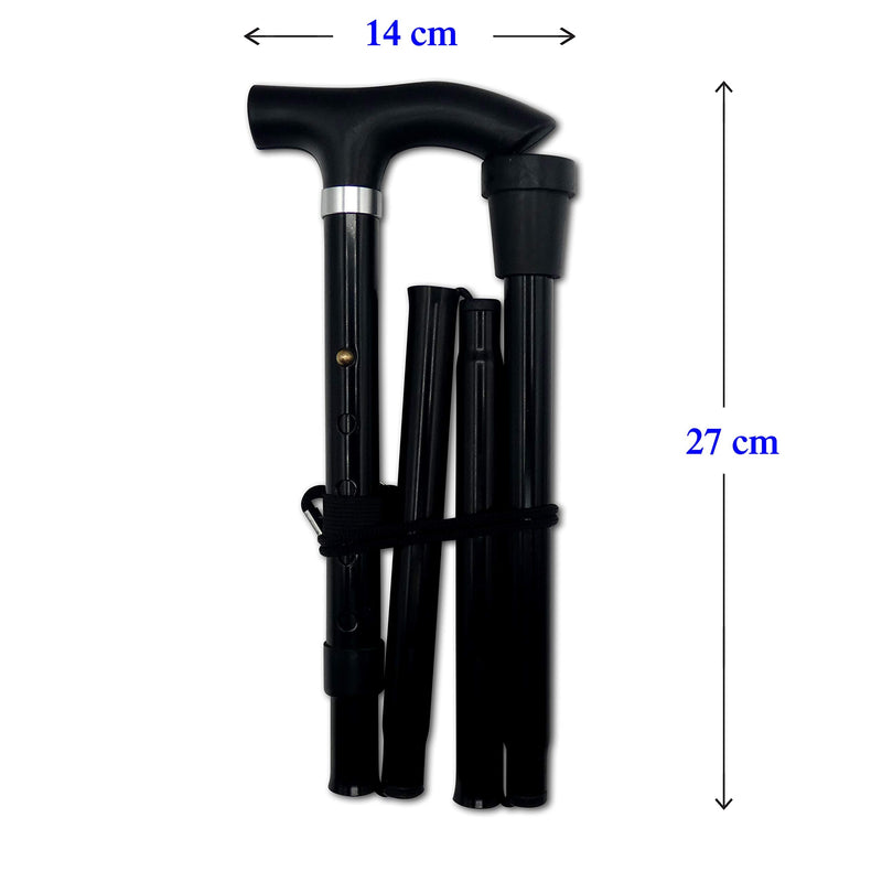 [Australia] - Life Healthcare Walking Stick, Flexible and Durable Walking Aid, Collapsible Walking Stick and Mobility Aid, Adjustable from 33-37 inches, Black 
