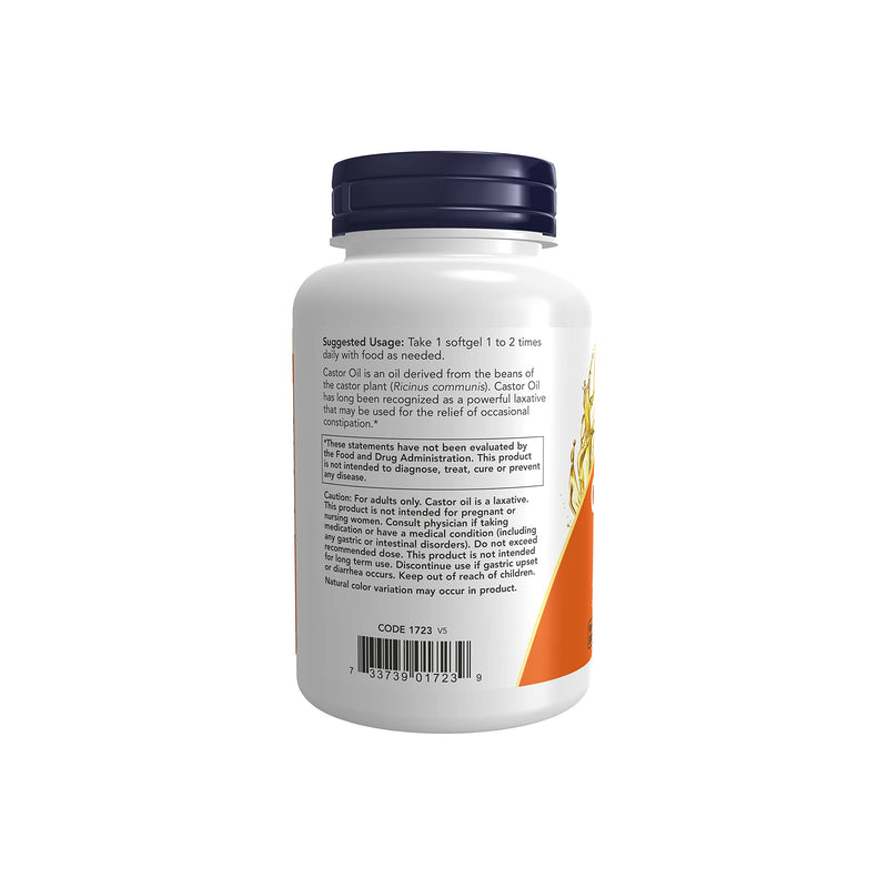 [Australia] - NOW Supplements, Castor Oil 650 mg with Fennel Oil, Natural Laxative*, 120 Softgels 