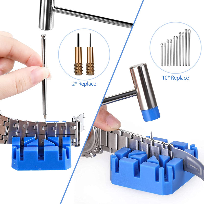 [Australia] - Jorest 38pcs Watch Band Tool Kit, Repair Kit for Watch Strap Adjustment and Replacement and Resizing , with Watch Link Removal Tool, 10 Spring Bars, 6 Quick Release Spring Bars, 10 Pins, User Manual 