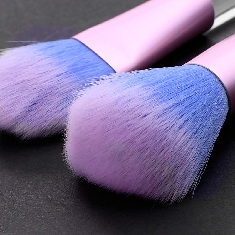 [Australia] - Unicorn Fan Makeup Brush Set,Crystal Sparkles Blush Powder Fan Lip Eye Shadow Eyebrow Eye Blender Brush in Set sparkle-blue 