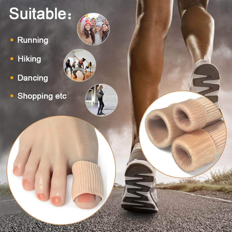 [Australia] - DYKOOK Cuttable Toe Tubes (5 Packs) Big Toe Protectors Made of Elastic Fabric Lined with Silicone Gel. Toe Protectors Relief Toe Pressure Pain,Corn and Calluses Remover (for Big toes-10CM) For Big Toes-10cm 