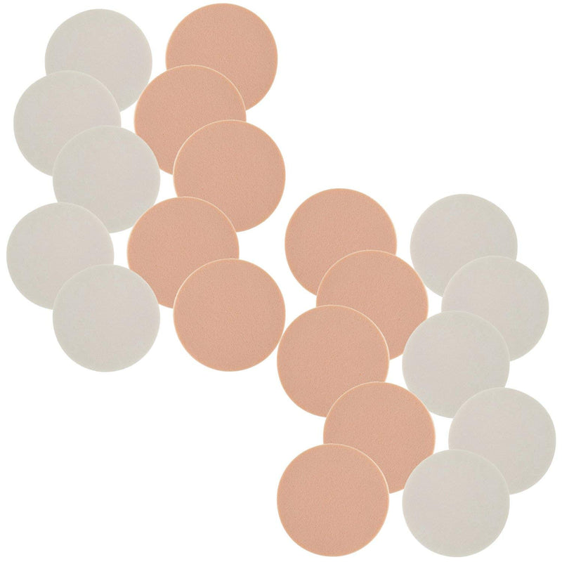 [Australia] - Beauty Make Up Set of 20pcs Latex Liquid Foundation Powders Compact Sponges Applicators Bronzers Concealers Application Rounds Blenders Blending Tools In Pink and White Colors 