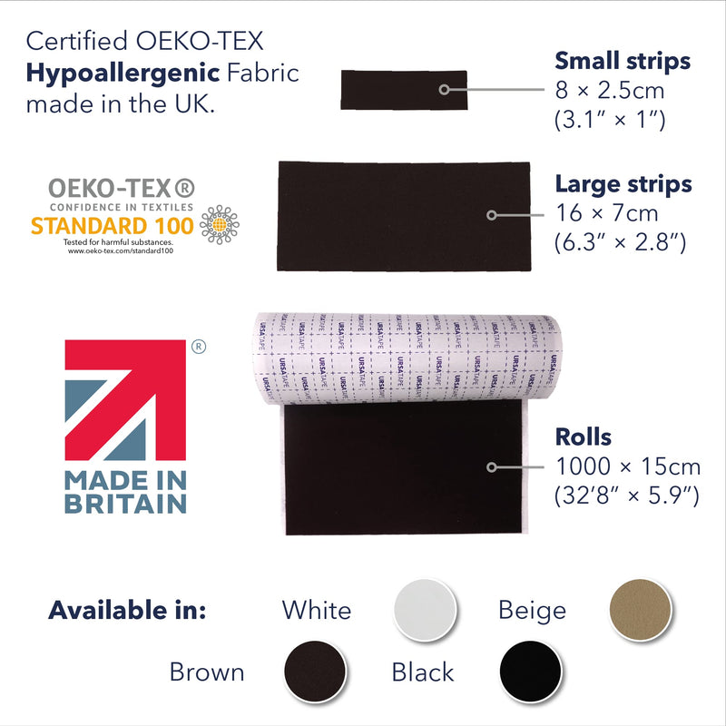 [Australia] - URSA Tape, Stretchy Moleskin Fabric Tape 30-Pack Strips, Heavy-Duty No-Residue Fashion Tape and Body Tape for Fabric, Shoes, Skin and More, Beige, 8 x 2.5 cm (3.14 x 0.98 inches) Cream 