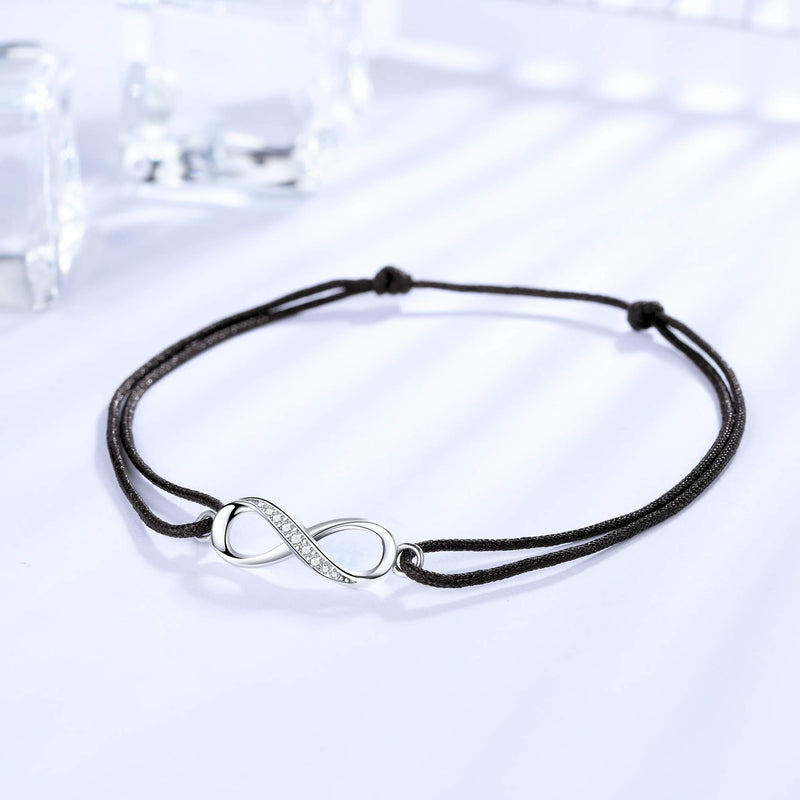 [Australia] - Infinity Anklet for Women Girl ZENI Soft Skin-friendly Rope Ankle Bracelets Handmade 34cm Adjustable Love Friendship Christmas Jewelry Gift 