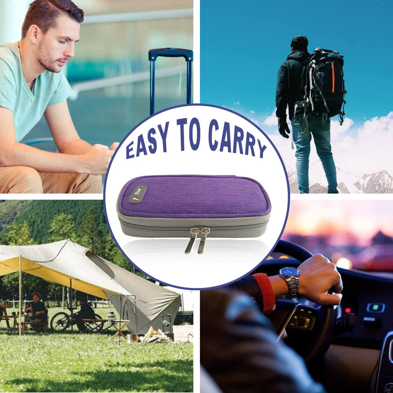 [Australia] - Insulin Cooler Case,Diabetic Travel Case Diabetes Medical Cool Bag with 2 Reusable Ice Packs for Medications Diabetes Pen and Supplies Packs (Purple) Purple 