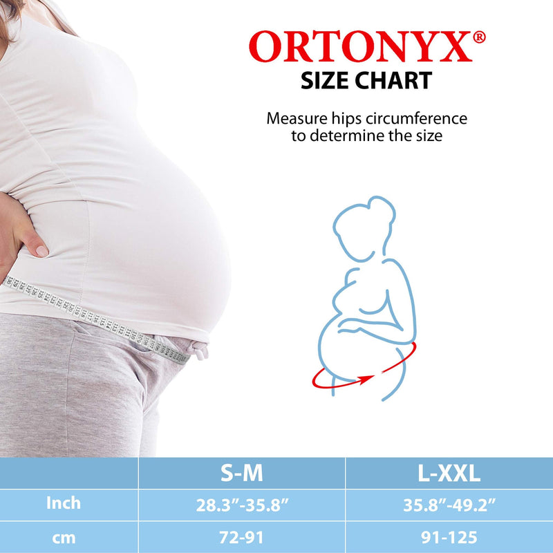 [Australia] - ORTONYX Maternity Support Belt - Back, Pelvic, Hip, Abdomen, Sciatica Pain Relief - Pregnancy Brace - S/M Black 