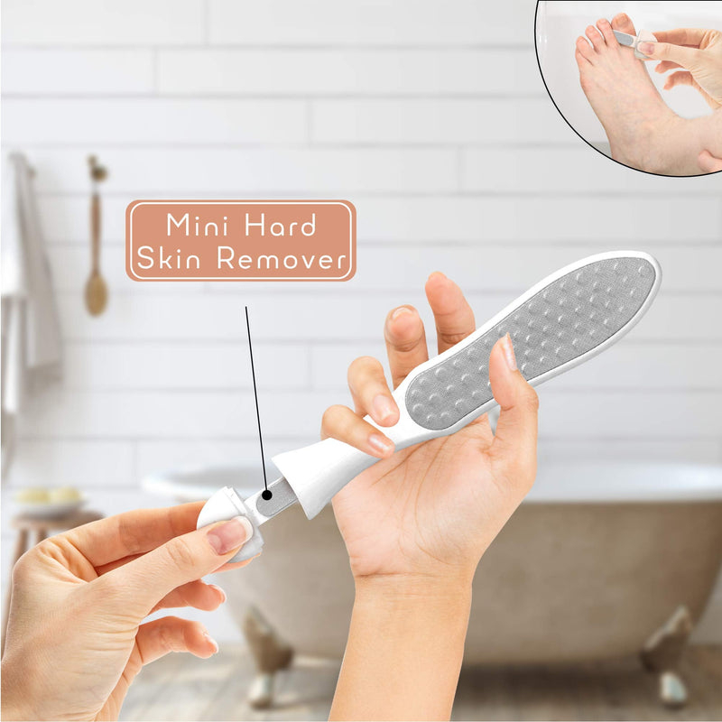 [Australia] - SlkySmooth 3-in-1 Foot File | Hard Dead Skin Remover | Cracked Heels Callus Pedicure Scrubber Corn Removal | Scraper Grater Pumice Stone Exfoliator Rasp Pedi Exfoliating Heel Files for Feet Care 