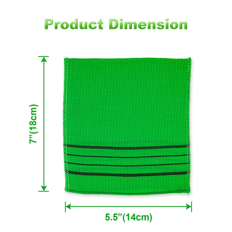 [Australia] - [ 8PCS ] Korean Asian Exfoliating Washcloth Italy Towel - Scrubbing Cloth for Removing Dead Skin Callus, Cleaning Pores and Reducing Acne Breakout and Blackhead (01. Green 4pcs + Green 4pcs) 01. Green 4pcs + Green 4pcs 
