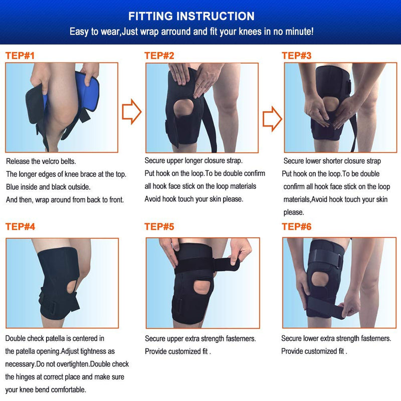 [Australia] - Hinged Knee Brace for Knee Pain,Compression Knee Wrap with Side Stabilizers for Protection,Knee Support Men,ACL,Arthritis,Recovery,2XL fit thigh18.5-20"/calf16.5-18.5" Black Hinged Knee Brace 2X-Large (Pack of 1） 