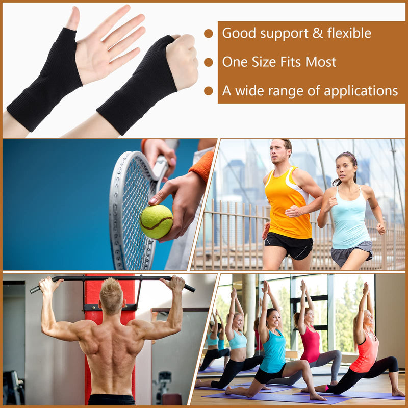 [Australia] - 3 Pairs Thumb Compression Gloves Wrist Brace Gloves Wrist Support Fingerless Glove Thumb Arthritis Compression Sleeve with Gel Pad for Wrist Joint Relieve Pain 