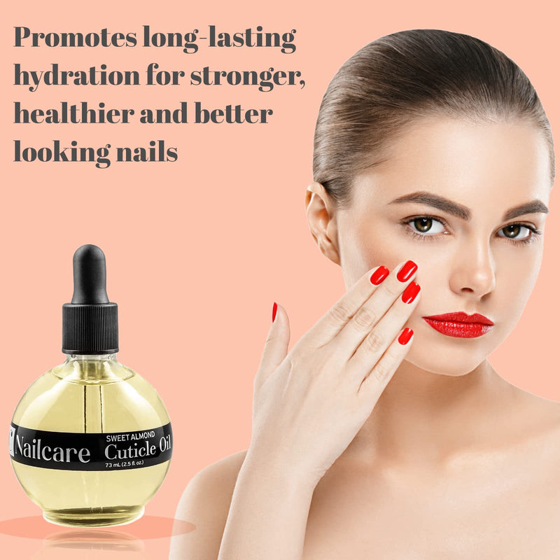 [Australia] - C CARE Sweet Almond Cuticle Revitalizing Oil 2.5 oz - Moisturizes and Strengthens Nails and Cuticles - Soothing and Nourishing - Paraben and Cruelty Free with Natural Ingredients - Dropper & Brush included 
