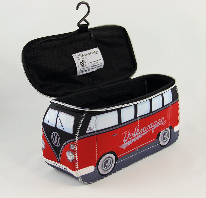 [Australia] - BRISA VW Collection - Volkswagen Samba Bus T1 Camper Van 3D Neoprene Universal Bag - Makeup, Travel, Cosmetic Bag (Neoprene/Red/Black) 