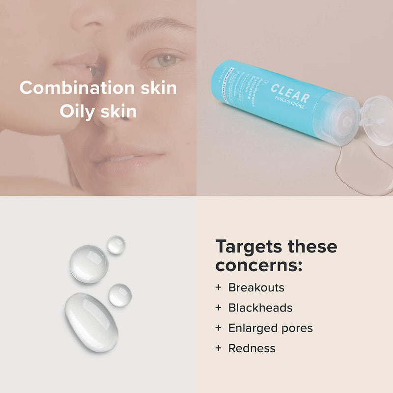 [Australia] - Paula's Choice Clear Regular Strength 2% BHA Exfoliant - Exfoliator Removes Blackheads & Breakouts - Unclogs & Refines Enlarged Pores - with Salicylic & Hyaluronic Acid - Combination to Oily - 118 ml 