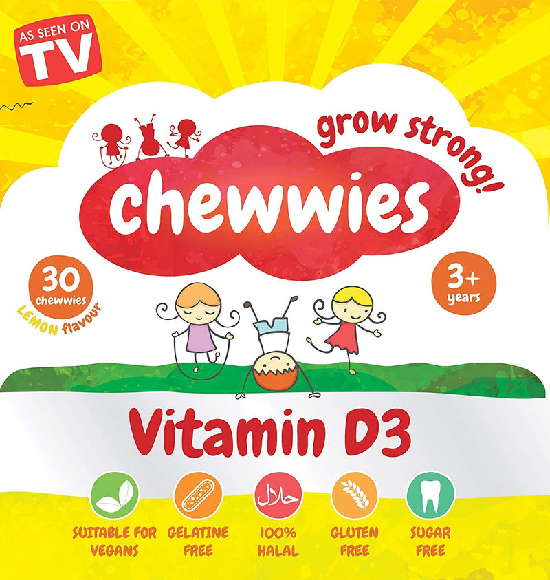 [Australia] - Vitamin D - Chewable Gummies- Vegetarian, Vegan, Halal, Sugar Free & Gluten Free, Non-GMO - for Adults and Children to Support Healthy Growth and Development by Chewwies Vitamins 