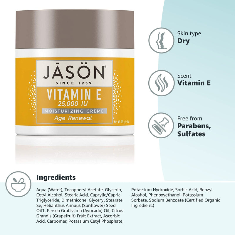 [Australia] - Jason Moisturizing Crème, Vitamin E 25,000 Age Renewal, 4 Oz 