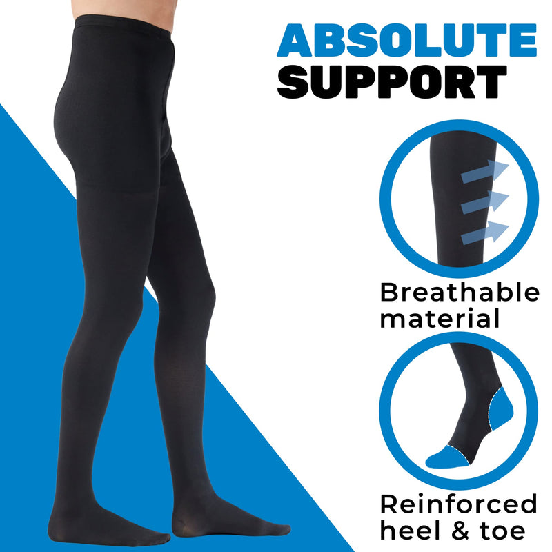 [Australia] - Compression Pantyhose for Men - Firm Graduated Support 20-30mmHg XX-Large Black 