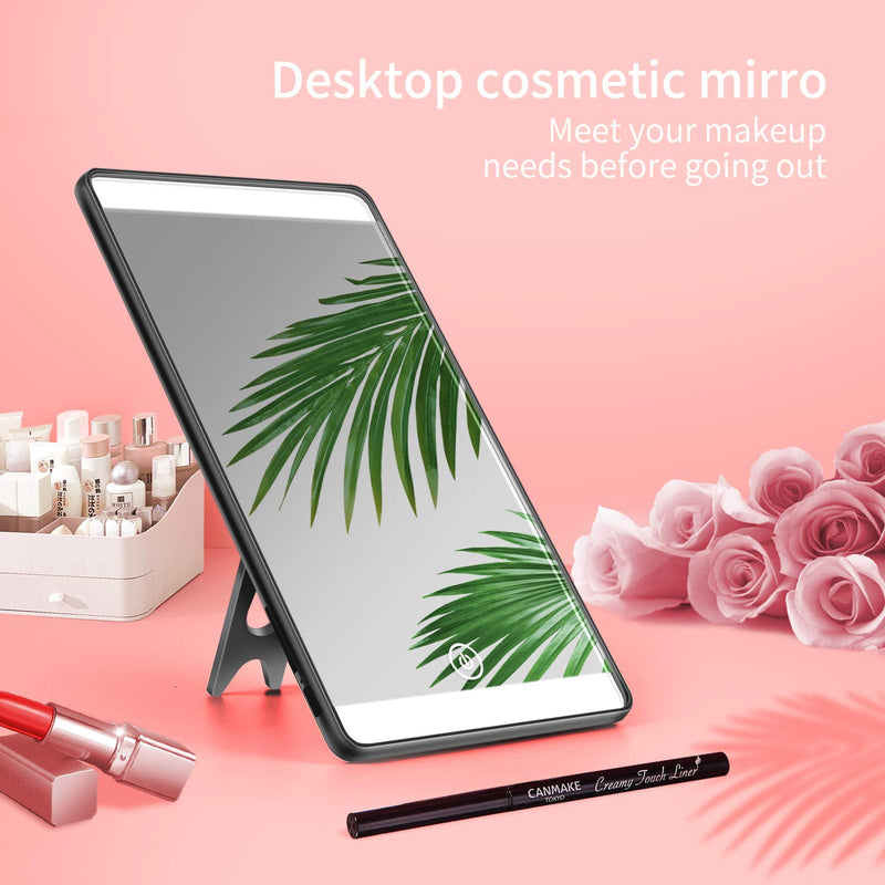 [Australia] - Car Sun Visor Vanity Mirror with Lights - One-Touch Dimming & Built-in 1500mAh Rechargeable Battery with Desktop Brack Makeup Mirror for Car Vanity Mirror ,Travel Vanity Mirror Detachable 