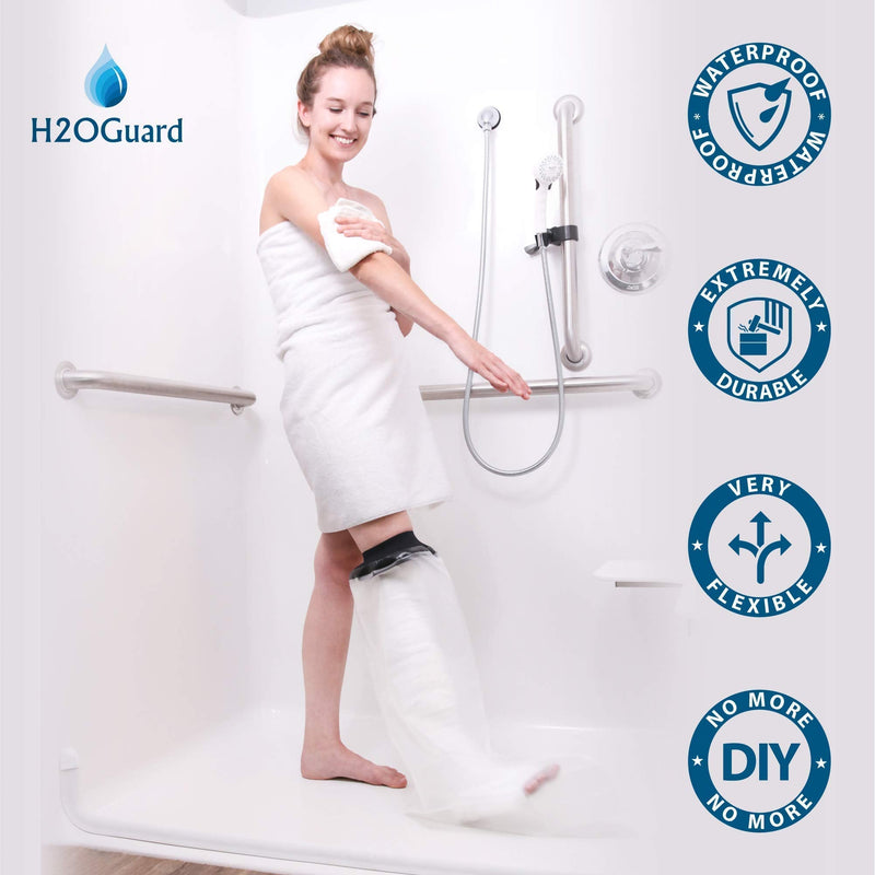 [Australia] - Waterproof Leg Protector for Cast and Bandage with a Hygiene Mitt - Adult Half-Leg Design for Shower or Bath by H2OGuard 