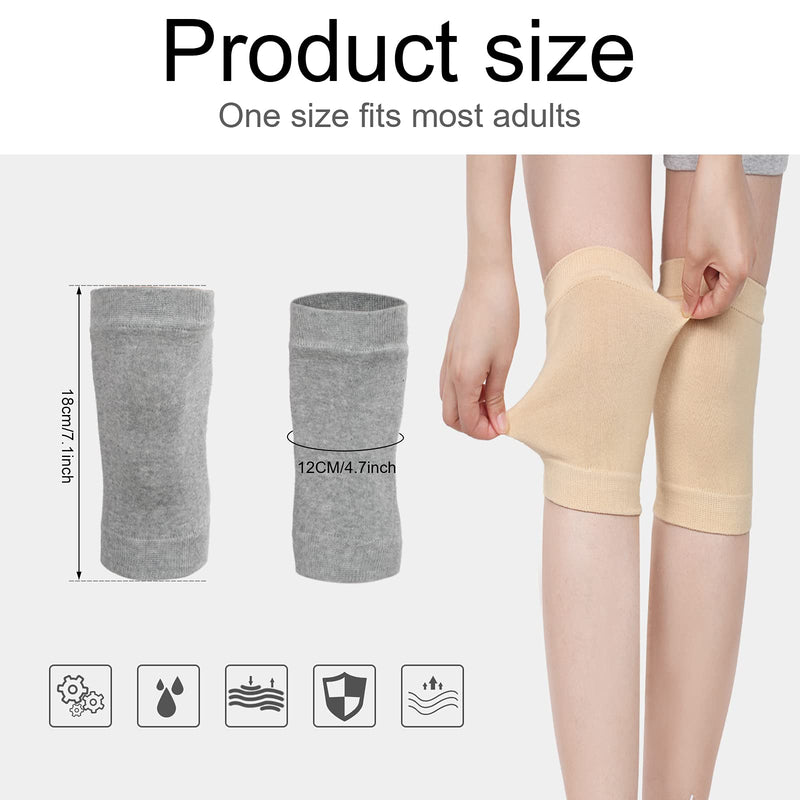 [Australia] - 4 Pairs Knee Warmers for Women Men Arthritic Knee Braces Sleeve Supports Knee Compression Sleeve, Leg Warmer Winter Cycling Ski Running Knee Brace Pad Sleeve (White, Black, Nude Color, Gray) White, Black, Nude Color, Gray 
