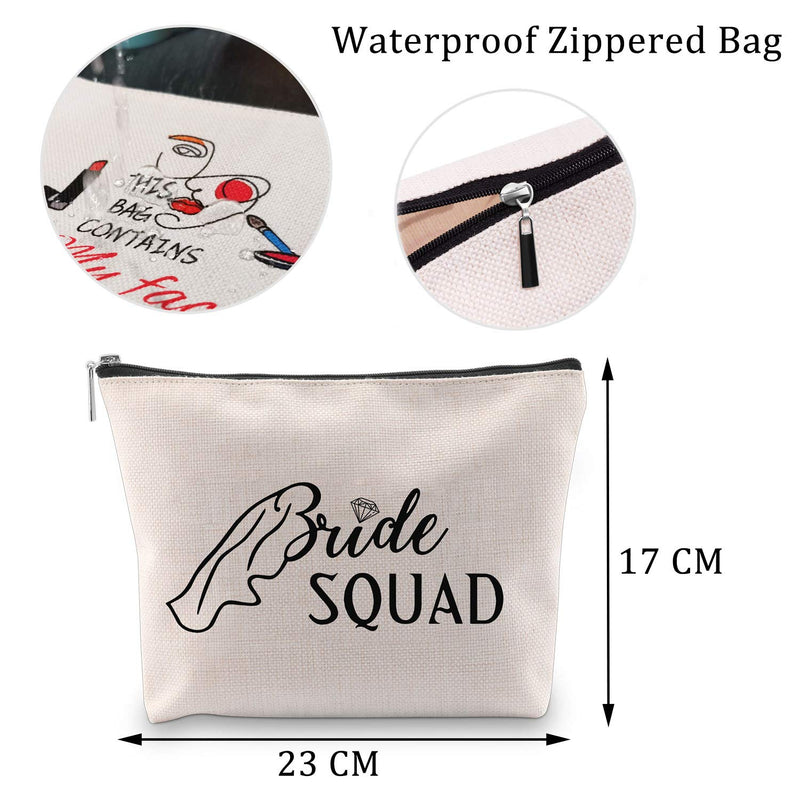 [Australia] - MBMSO Bride Squad Makeup Bag Bridesmaid Cosmetic Bag Bridal Party Gifts Bachelorette Party Gifts Wedding Gifts for Bridesmaids (Makeup Bag) 