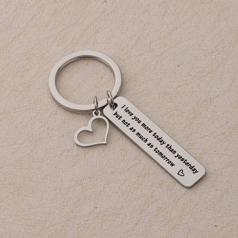 [Australia] - Funny Couple Gifts I Love You More Today Than Yesterday Keychain Accessories for Couples I love you more today keychain 