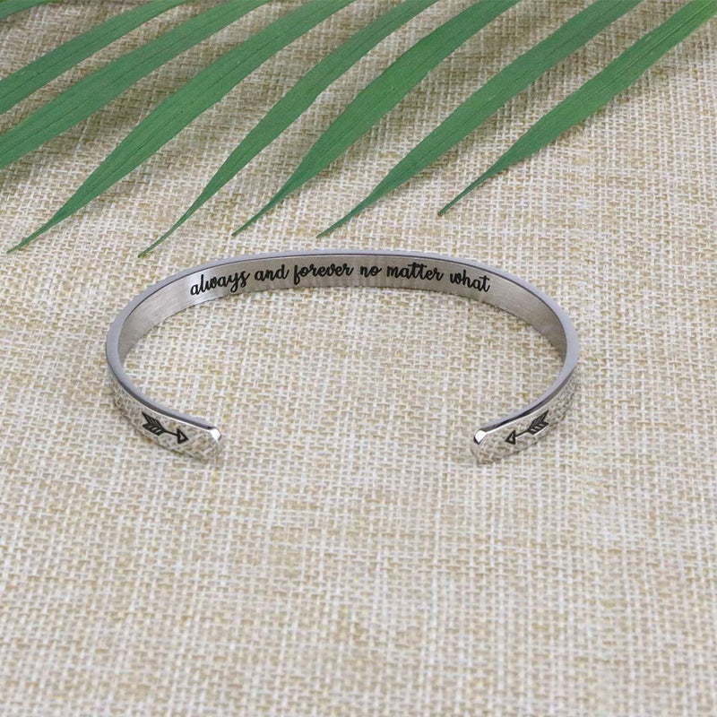 [Australia] - Joycuff You're My Person Bracelet Anniversary Bridesmaid Jewelry Engraved Cuff Bangle Personalized Gift for Sister Wife Daughter Best Friend Coworker Leaving Gifts for Women Always and forever no matter what 