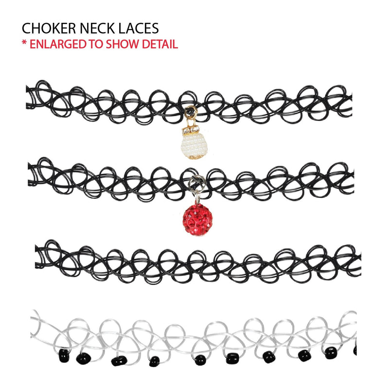[Australia] - BodyJ4You 12PC Choker Necklace Set Henna Tattoo Stretch Elastic Jewelry Women Girl Gift Pack Multicolor Dangle Beads 