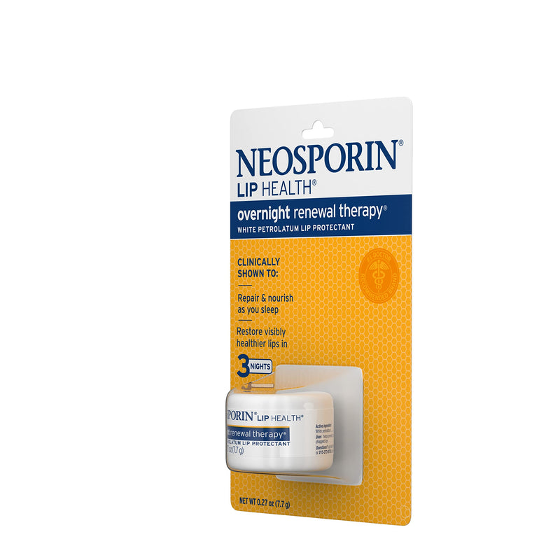 [Australia] - Neosporin Lip Health Overnight Renewal Therapy White Petrolatum Lip Protectant, Nourish and Repair Dry, Chapped Lips, Restore Visibly Healthier Lips in Three Nights, 0.27 oz, 2 Pack 0.27 Ounce (Pack of 2) 