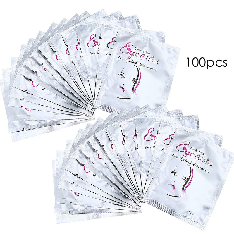 [Australia] - Eye Gel Pads, Lint Free Eyelash Patches, 100 Pairs Under Eye Gel Pads for Pro Salon and Individual Eyelash Extension 