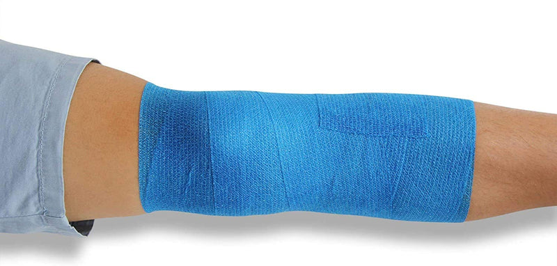 [Australia] - PintoMed - BLUE Cohesive Bandage Stretched 6 Rolls x 5cm x 4.5m Self-adhesive Flexible Bandages, Professional Quality, First Aid Sports Wrap Bandages - Pack of 6 