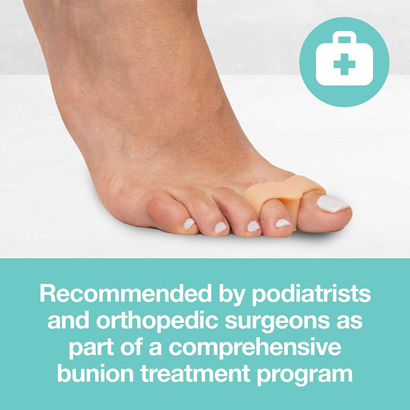 [Australia] - ZenToes Toe Separators with 2 Loops - Soft Gel Bunion Correctors 4 Pack (Beige)… Beige Gel 