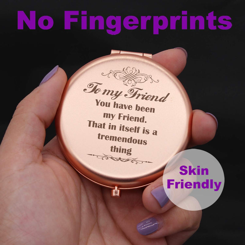 [Australia] - Muminglong Friend Gifts Frosted Compact Mirror for Friend from Friend Birthday, Wedding Gifts Ideas for Friend-You Have Been My Friend (Rose Gold) Rose Gold 