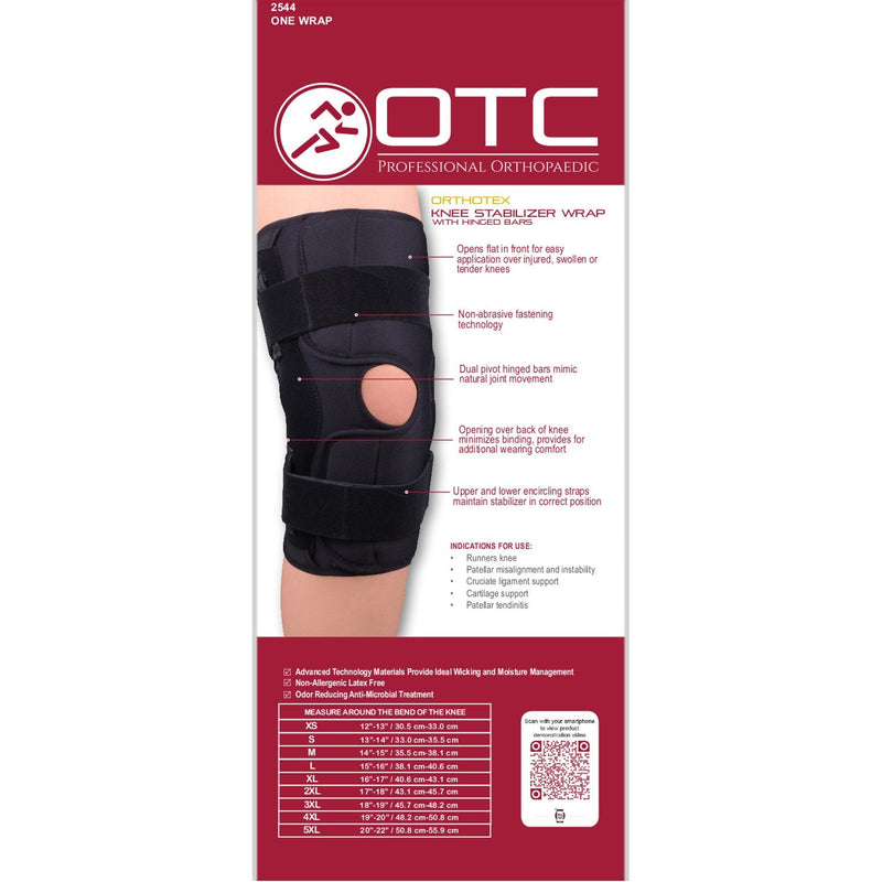 [Australia] - OTC Knee Stabilizer Wrap, Hinged Bars, Orthotex, Small 