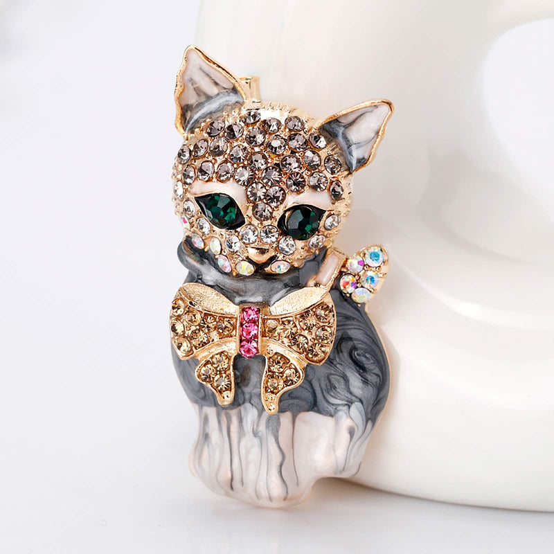 [Australia] - 101SANTEKI Brooch Pins for Women. Bulk Christmas Jacket Crafts Cute Pins Brooches Plump 3D Animal Pin for Women Girls cat 