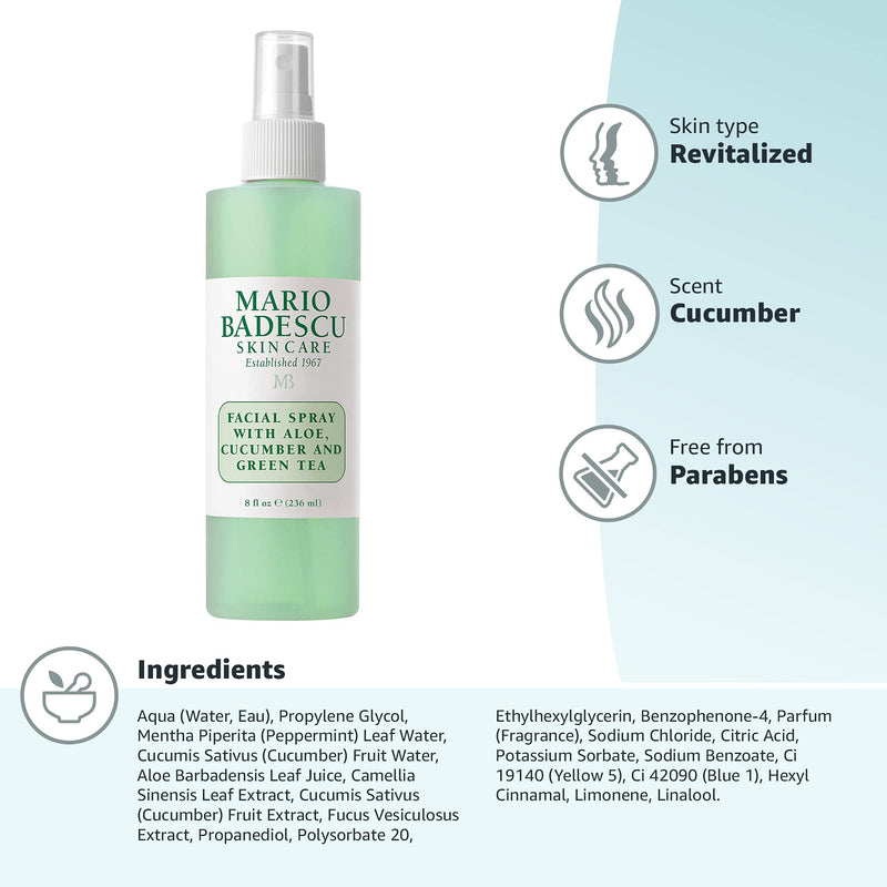 [Australia] - Mario Badescu Facial Spray with Aloe,Cucumber and Green Tea, 8 Fl Oz 