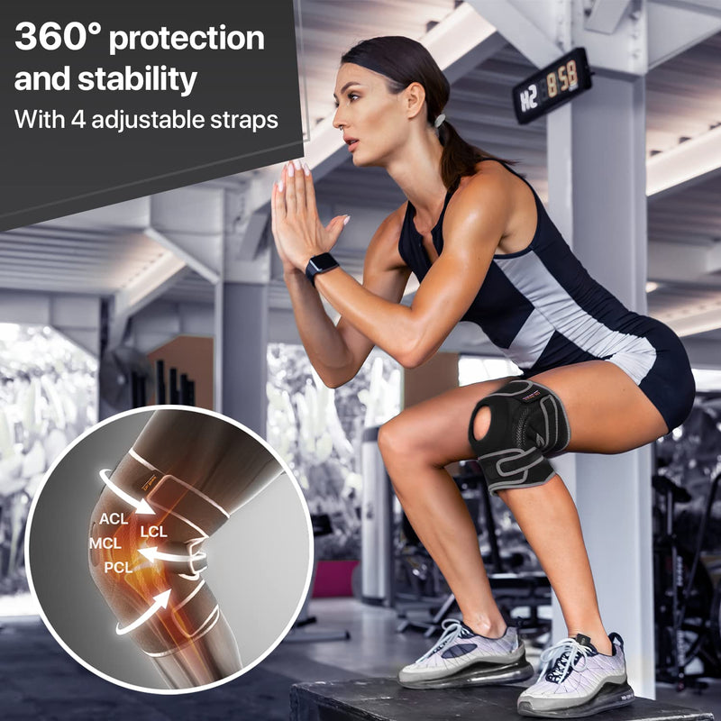 [Australia] - Dr. Brace ELITE Knee Brace with Side Stabilizers & Patella Gel Pads for Maximum Knee Pain Support and fast recovery for men and women-Please Check How To Size Video (Mercury, Large) Mercury 