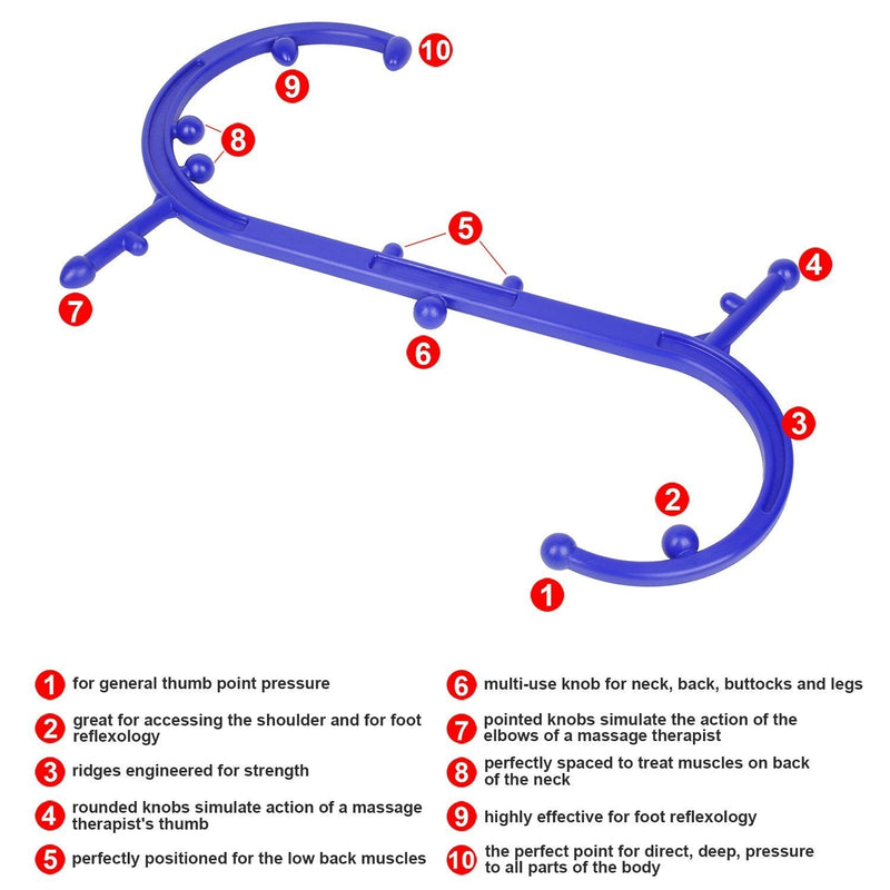 [Australia] - Bossjoy Trigger Point Massager Self Massage Tool, Lower Back Massager, Neck Massager, Shoulder Massager, Myofascial Release Tool - Deep Muscle Massage Tool 