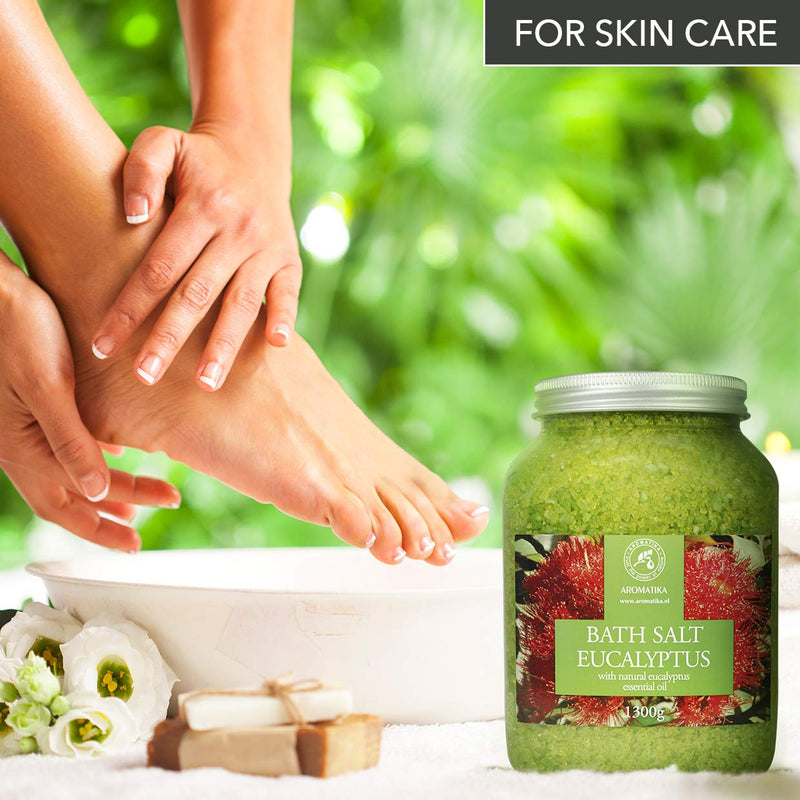 [Australia] - Sea Salt Eucalyptus with Natural Eucalyptus Essential Oil 1300g - Eucalyptus Bath Salts - Best for Good Sleep - Stress Relief - Beauty - Relaxing - Bathing - Body Care 