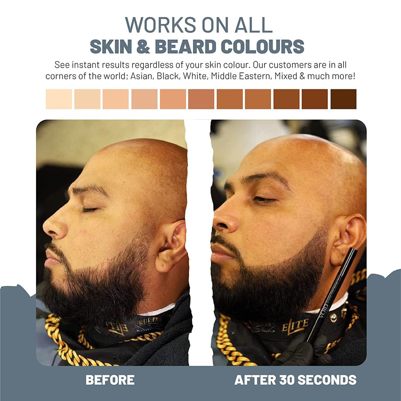 [Australia] - VOID Homme Beard Lining Kit (Black) - Beard Filler Pencil, Beard Shaping Comb and Beard Aligning Razors- Beard Filler Kit for Waterproof Natural Look Black 