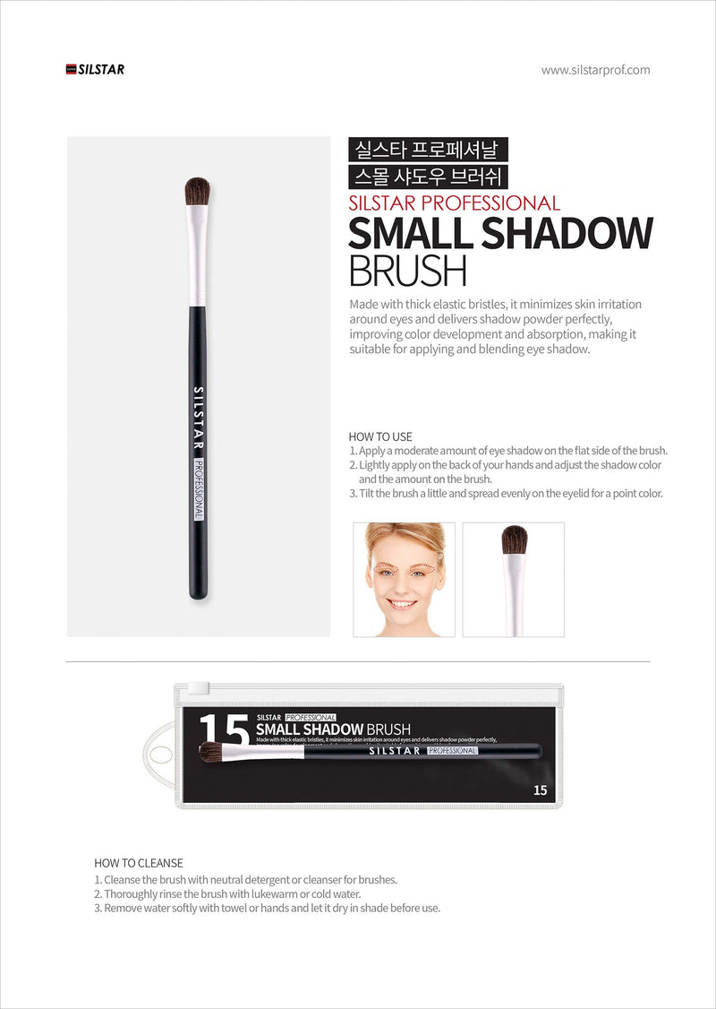 [Australia] - SILSTAR PROFESSIONAL SMALL SHADOW BRUSH, CRUELTY-FREE PONY HAIR EYE BRUSH FOR FLAWLESS MAKEUP APPLICATION WITH NATURAL BIRCH WOODEN HANDLE MADE IN KOREA SPB015 